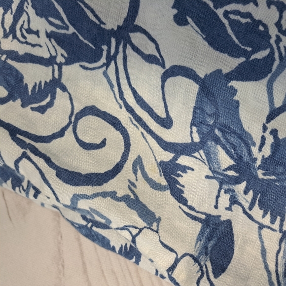 JM Collection Blue and White Linen Skirt Size 18w - Picture 12 of 13